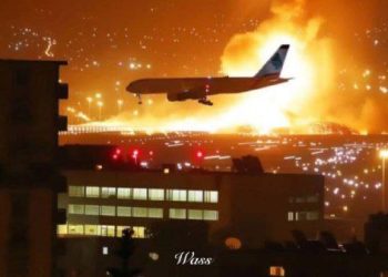 فرودگاه بیروت در شبی که گذشت + عکس