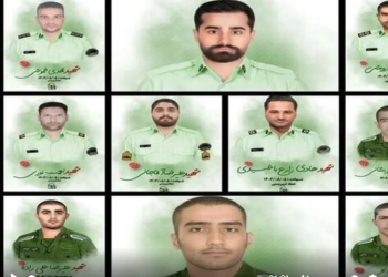 تشییع پیکر شهدای حادثه تروریستی گوهرکوه + فیلم