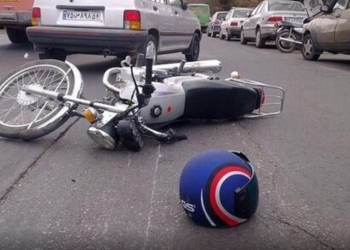 تصادف موتورسیکلت در بزرگراه اردستانی اصفهان + فیلم