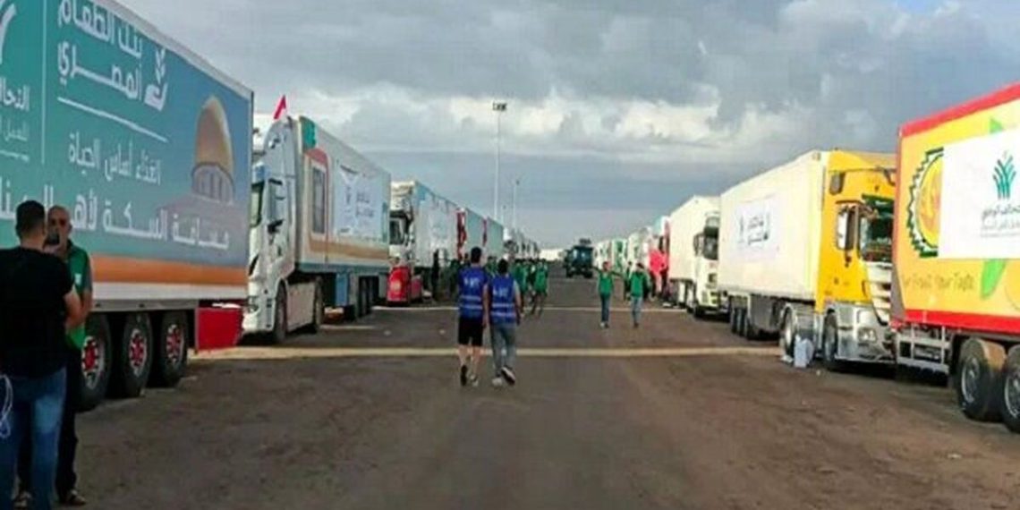 ورود ۳۹۹ کامیونِ کمک‌های بشردوستانه به غزه