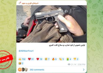 تصویر منتشر شده از کلت کمری ضارب جعلی است