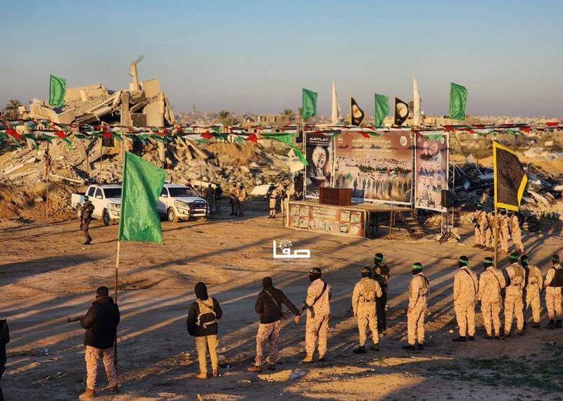 ششمین مرحله تبادل اسرا/ بنر نیروهای مقاومت در محل تبادل: جایی نخواهیم رفت جز به قدس