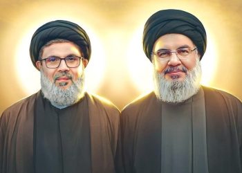 قرائت پیام رهبر انقلاب در مراسم تشییع شهیدان نصرالله و صفی‌الدین