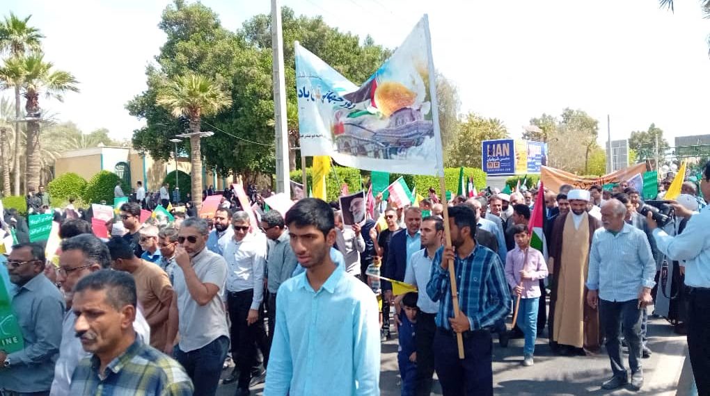 تجلی عدالت و آزادی خواهی با حضور خادمیاران رضوی استان هرمزگان در روز قدس + تصاویر