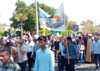 تجلی عدالت و آزادی خواهی با حضور خادمیاران رضوی استان هرمزگان در روز قدس + تصاویر