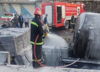 آتش‌گرفتن تانکر سوخت در کرمانشاه یک فوتی برجا گذاشت+فیلم